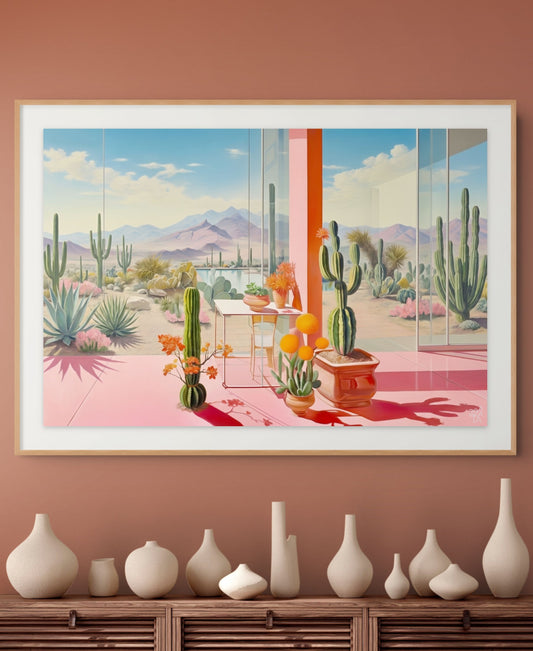 Desert Living fine art print displayed in contemporary interior
